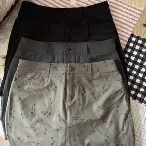 One is a green olive base with a print. All 4 for $20.00